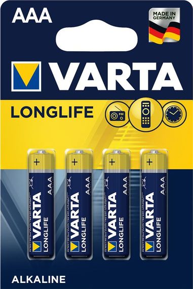 Батарейка VARTA LONGLIFE AAA BLI 4 ALKALINE (04103101414)