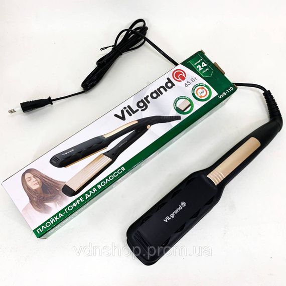 Выпрямитель для волос с турмалином ViLgrand VHS-110 65 Вт, Утюжок гофре плойка для укладки XG-61 | Зображення 1