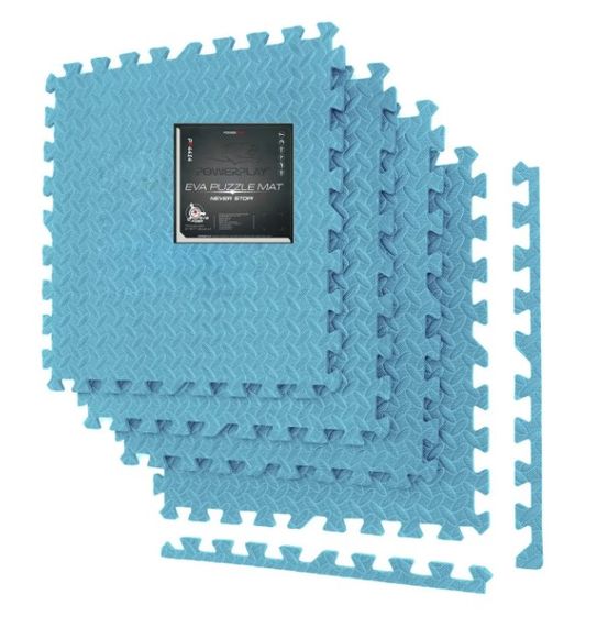Мат-пазл (ластівчин хвіст) PowerPlay EVA Puzzle Mat 120 x 120 x 1.2 cм Блакитний (PP_4414_Light_Blue)
