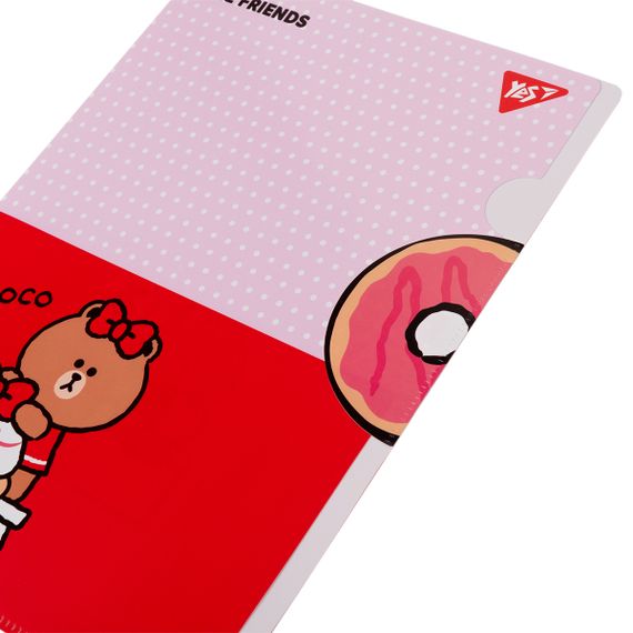 Папка-куточок з клапаном A4 YES Line Friends Choco 492111 | Зображення 1