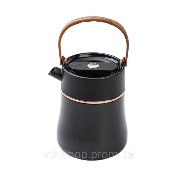 Чайник термос із датчиком температури та вакуумною ізоляцією 700 мл чорний HP-14-22B