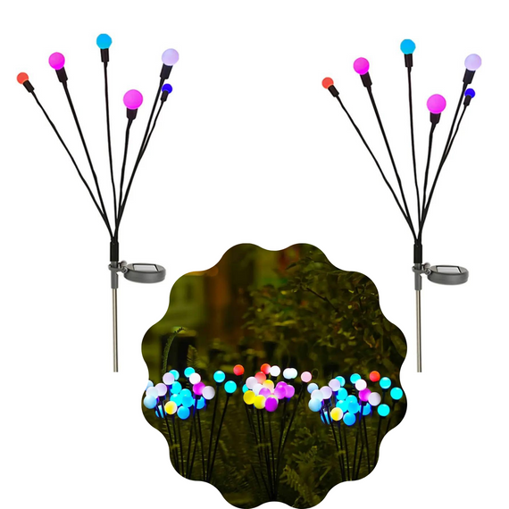 Ліхтар Світильник Для Саду 2 Гілки LED Лампи Декоративні Водонепроникні IPX5 Для Клумби на Дачу 2в1 на Сонячній Батареї з Датчиком