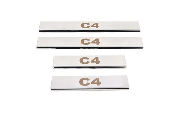 Накладки на пороги Carmos (нерж) для Citroen C-4 2005-2010 рр