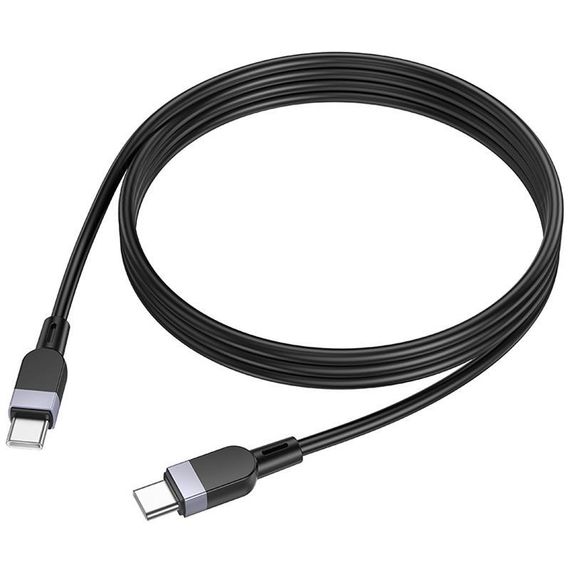 Дата кабель Hoco X109 Energy silicone Type-C to Type-C 60W (3m) Black | Зображення 1
