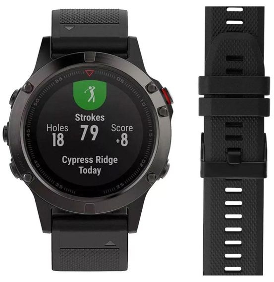 Силіконовий ремінець Primo для годинника Garmin Fenix 7 / Fenix 7 Pro / Fenix 8 47mm / Fenix E - Black | Зображення 2