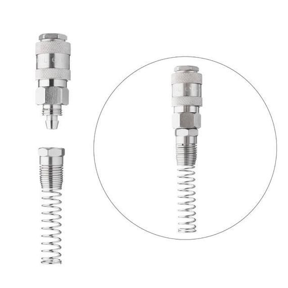 Швидкороз'ємне з'єднання з пружиною для спіральних та прямих шлангів 6,5*10 мм INTERTOOL PT-1831 | Зображення 2