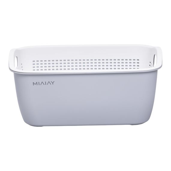 Кошик-друшлак 2 в 1 для миття овочів, фруктів і зелені 32×23×13 (см) Білий HP-45-5W | Зображення 4