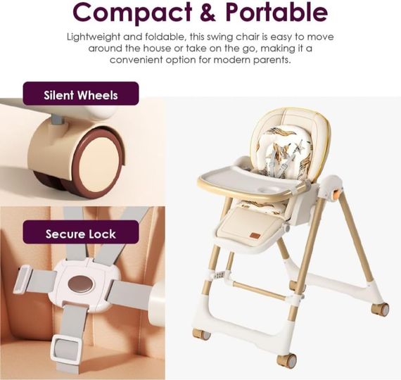 Стільчик-шезлонг для годування BabyChair Z901 з регульованою спинкою та столиком | Зображення 4