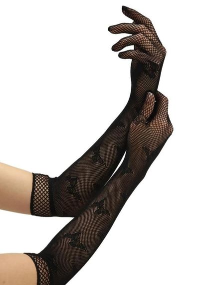 Рукавички подовжені з метеликами BACI Butterfly Lace Opera Gloves, чорний | Зображення 1