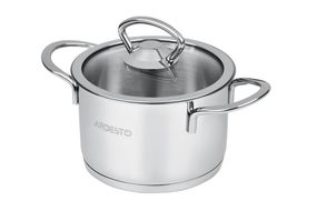 Кастрюля Ardesto Luna, стеклянная крышка, 0.9 л, нержавеющая сталь (AR0609S)