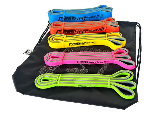 Набір двошарових гумок для підтягування EasyFit Premium 2-63 кг (5 шт) (EF-2635s) | Зображення 1