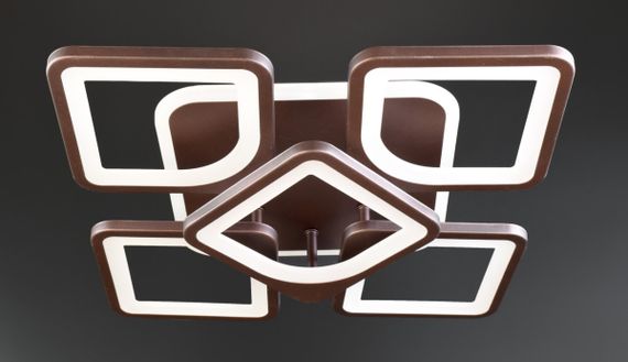 Люстра світлодіодна стельова LED світильник для квартири на стелю лед з пультом 25859 Коричневий 11х40х40 см.