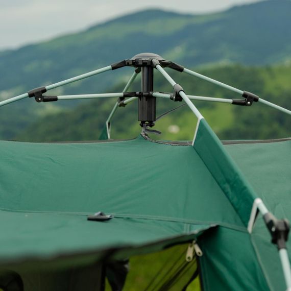 Палатка кемпинговая  3-местная с тентом 235*235*155 см зеленый | Зображення 3