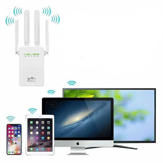 Бездротовий WiFi репітер на 4 антени, 300 Mbps, PIX-LINK LV WR09 / Підсилювач WiFi сигналу для дому / Ретранслятор | Зображення 4