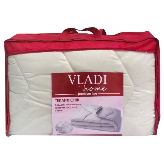 Ковдра євро вовняна Vladi Premium Line 21398 200x220 см бежева