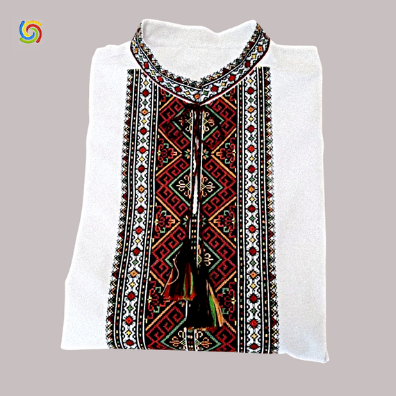 Рубашка Украинская вышиванка  55631102 цвет белый размер M