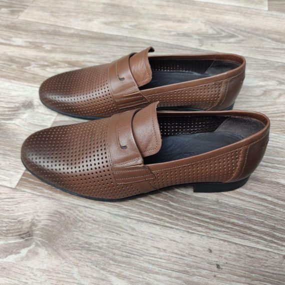 Коричневые лоферы с перфорацией 44 размер | Зображення 3