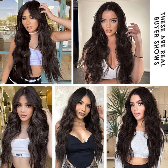 Накладні пасма на шпильках 50 см, коричневі, набір із 4 штук | Зображення 5