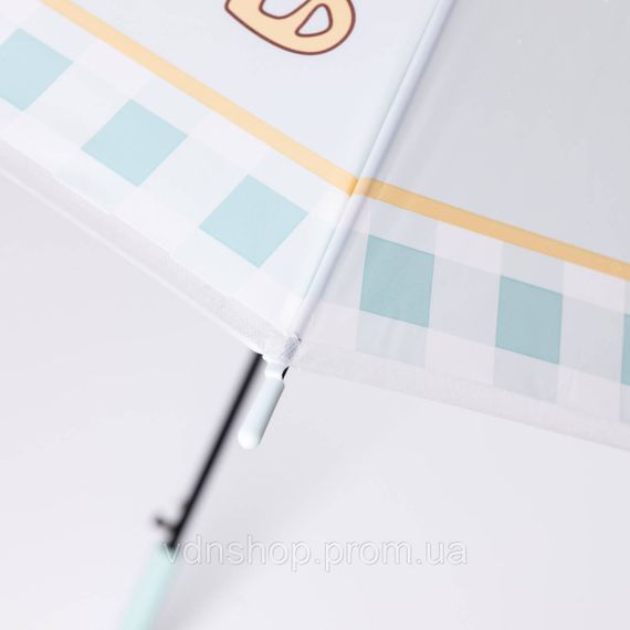 Класична дитяча парасолька-тростина напівавтомат з поліестеру міцна надійна 8 спиць діаметр 94 см М'ятний HP-23-11M | Зображення 4