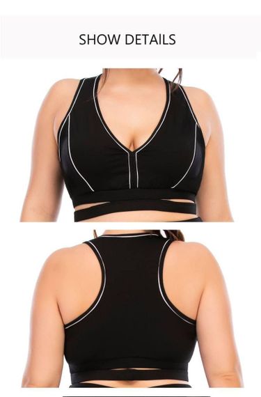 Фітнес костюм plus size з вставками з сітки | Зображення 2