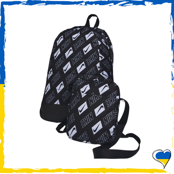 Комплект Nike Рюкзак Матрац + барсетка, чорний, білі лого | Зображення 1