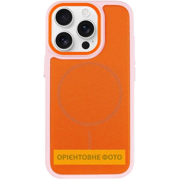 Чохол PC Textile Hybrid with Magnetic Fit для Apple iPhone 15 Pro (6.1") Pink / Orange | Зображення 2