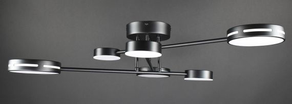 Люстра світлодіодна стельова LED світильник для квартири на стелю лед 27934 Чорний 18х86х86 см. | Зображення 4