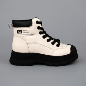 Черевики жіночі шкіряні хутро 589546 Молочні 36 37 38 39