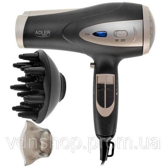 Фен з регулюванням температури і потоку повітря Adler AD 2248 2400Вт, Зручний фен для укладання волосся IB-28 | Зображення 1