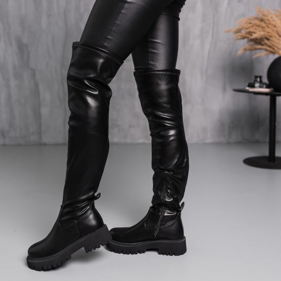 Ботфорты женские зимние Fashion Sleipnir 3886 37 размер 24 см Черный | Зображення 3
