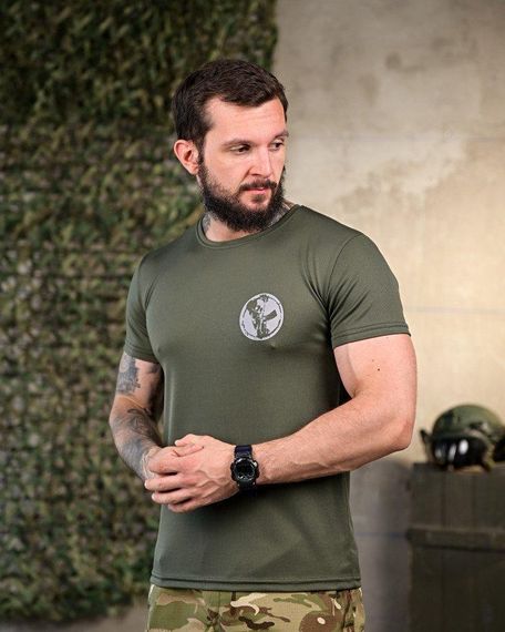 Тактична футболка для відведення поту battle oliva ПП4650 | Зображення 2