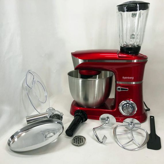 Багатофункціональний кухонний комбайн Rainberg RB-8080 Тістоміс, М'ясорубка, Блендер, QR-637 Потужний блендер | Зображення 3