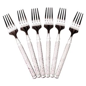 Набір десертних виделок 6 штук з нержавіючої сталі 15,5 (см) Срібло HP-8-36