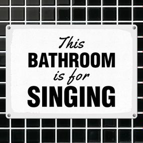 Металлическая табличка This bathroom is for singing 26х18,5 см (MET_20J005_WH)