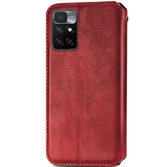 Шкіряний чохол-книжка GETMAN Cubic (PU) для Xiaomi Redmi 10 Штучна шкіра, Слот для візитки, Червоний | Зображення 1