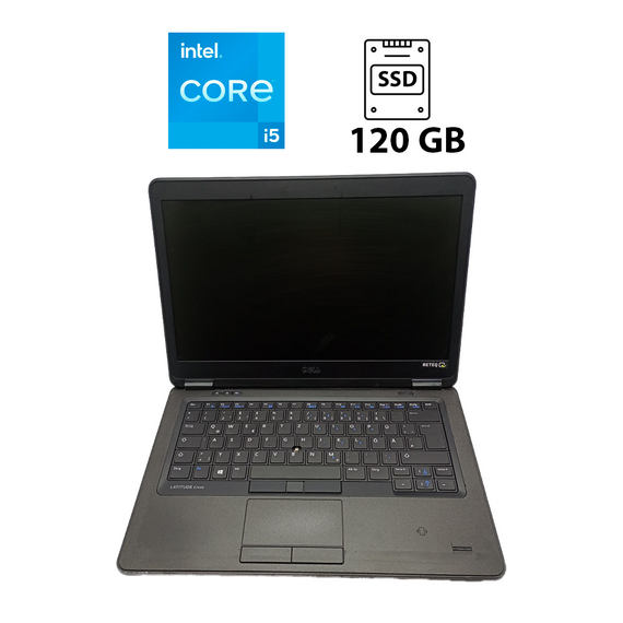 Ноутбук Dell Latitude E7440 / 14" (1366x768) TN / Intel Core i5-4300U (2 (4) ядра по 1.9 - 2.9 GHz) / 8 GB DDR3 / 120 GB SSD / Intel HD Graphics 4400 / WebCam б/в