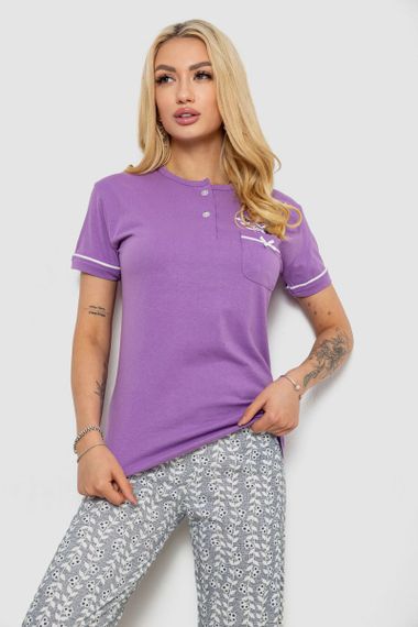 Піжама жіноча з принтом, колір бузковий, 243R9227 | Зображення 1