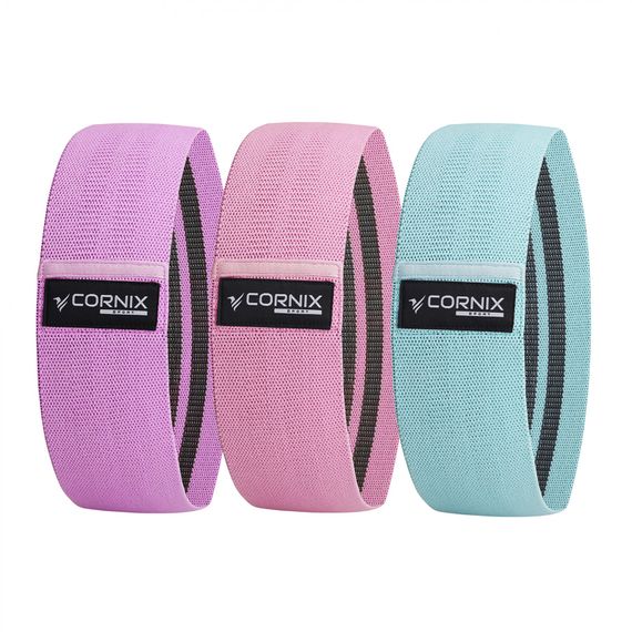 Резинки для фітнесу та спорту із тканини Cornix Hip Band набір 3 шт XR-0048