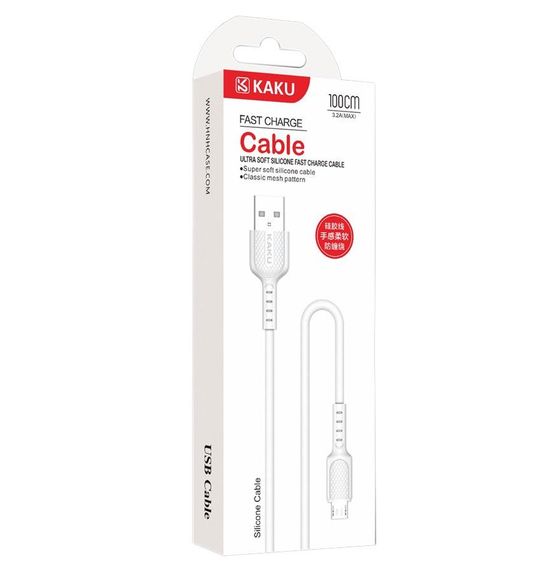 USB кабель Kaku KSC-111 USB - Micro USB 1m - White | Зображення 4