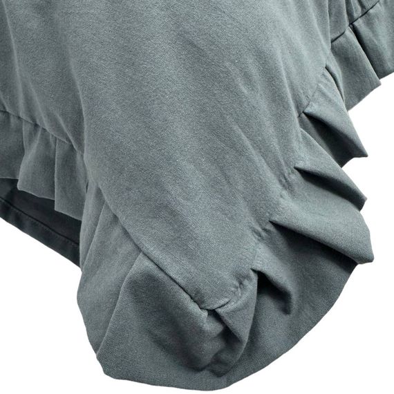 Наволочка декоративна з рюшами Stonewash Graphite SoundSleep 45х45 см | Зображення 3