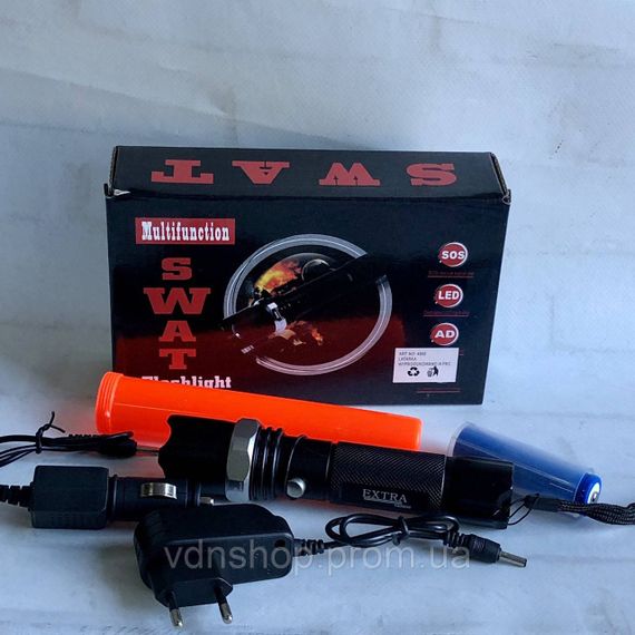 Портативный светодиодный фонарь с USB-зарядкой Bailong 8626, Фонарь водозащищенный EO-97 | Зображення 6