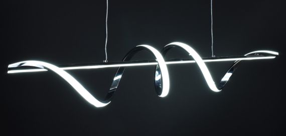 Люстра світлодіодна підвісна LED світильник для квартири на стелю лед 27426 Хром 30-100х20х100 см. | Зображення 3