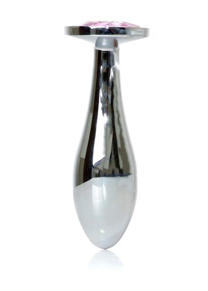 Анальна пробка Boss Series Plug Jewellery Silver Rose, металева, рожева, M