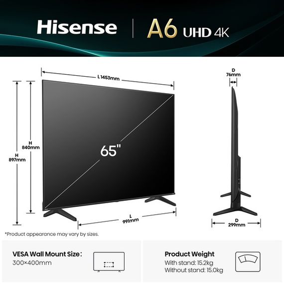 LED-телевізор Hisense 65A6Q | Зображення 2