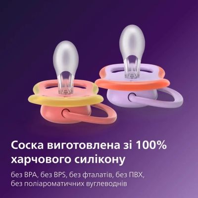 Пустышка Philips AVENT Ultra Air 18+ місяців 2 шт фіолетово-кораллов (SCF349/47) | Зображення 7