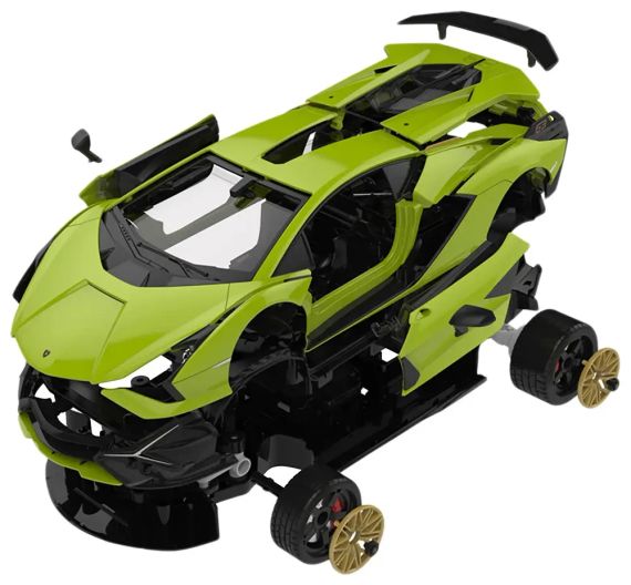 Машинка-конструктор Rastar Lamborghini Sian 1:18. Зелений | Зображення 3