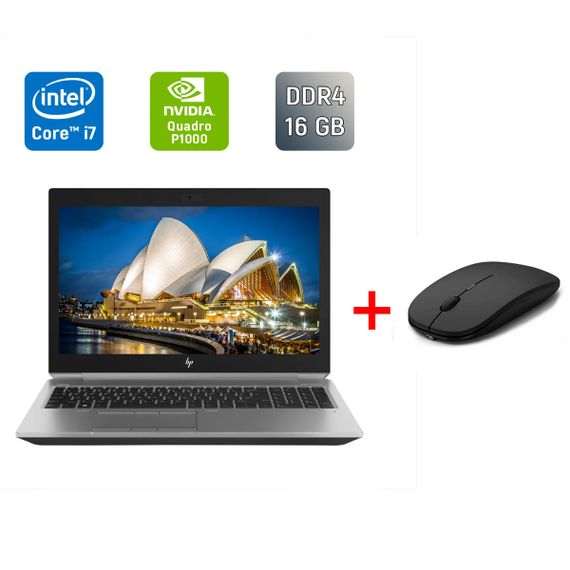 Мобильная рабочая станция Б-класс HP ZBook 15 G5 / 15.6" (1920x1080) IPS / Intel Core i7-8850H (6 (12) ядра по 2.6 - 4.3 GHz) / 16 GB DDR4 / 512 GB SSD / nVidia Quadro P1000, 4 GB GDDR5, 256-bit / Fingerprint / WebCam / HDMI б/у + Подарок Мышь / USB