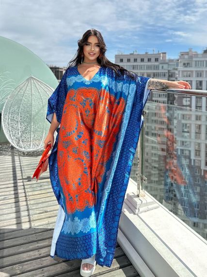Розкішна шовкова довга сукня-туніка PLUS SIZE | Зображення 2