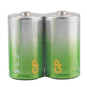 Батарейка GP SUPER  ALKALINE 1.5V 13A21-S2 лужна,  LR20, D