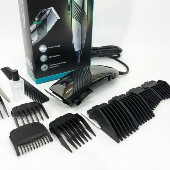 Професійна машинка VGR V-121 провідна машинка для стрижки волосся керамічне лезо, 8 насадок | Зображення 4